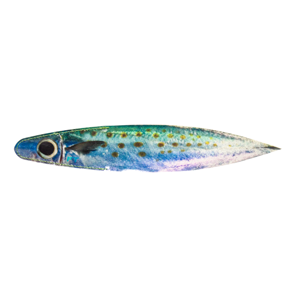 A single realistic spanish mackrel fire tailz 14" billfish bacon dredge strip  