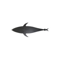 Black silhouette of a shark on a white background