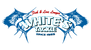 White's Tackle logo with blue fish illustrations on a white background