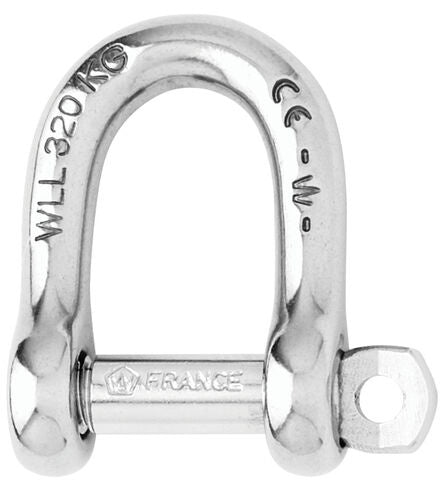 SELF LOCKING D SHACKLE - STAINLES STEEL